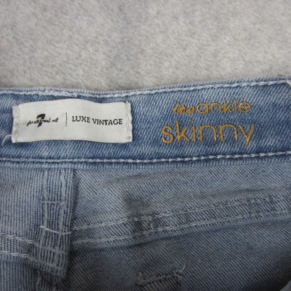 7 For All Mankind Jeans Girls 14 Luxe‎ Vintage Ankle Skinny Zip Front Moto Denim